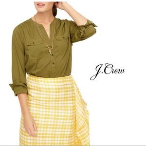 NEW J Crew Popover Button Down in Olive
